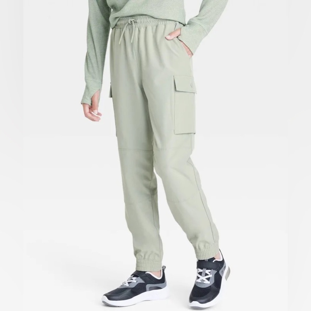 All In Motion Boys' Bottoms All In Motion Lined Cargo Pants Light Green & Black